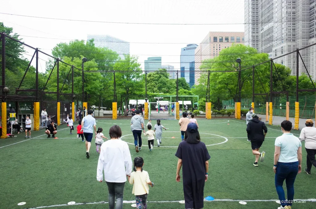 日本トリム冠試合「SDGsキックオフマッチ」試合前『親子かけっこ教室』／東京