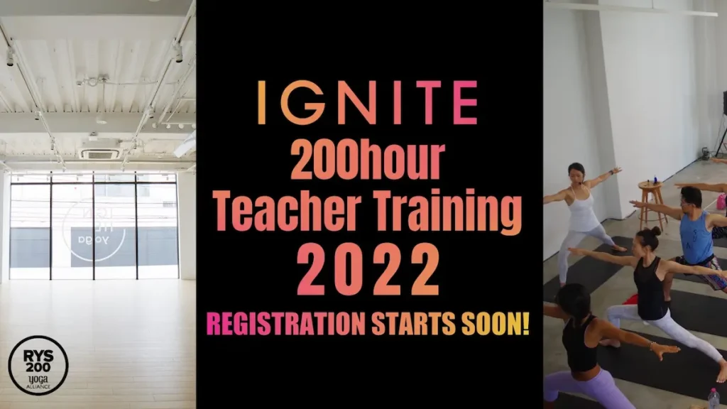 ヨガスタジオIGNITE YOGAの全米ヨガアライアンス認定200時間ティーチャートレーニングの説明会／東京・オンライン