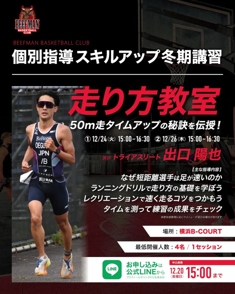 3人制バスケ現役プロ選手が直接指導する4日間「個別指導 スキルアップ 冬期講習」／神奈川